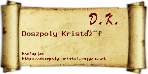Doszpoly Kristóf névjegykártya